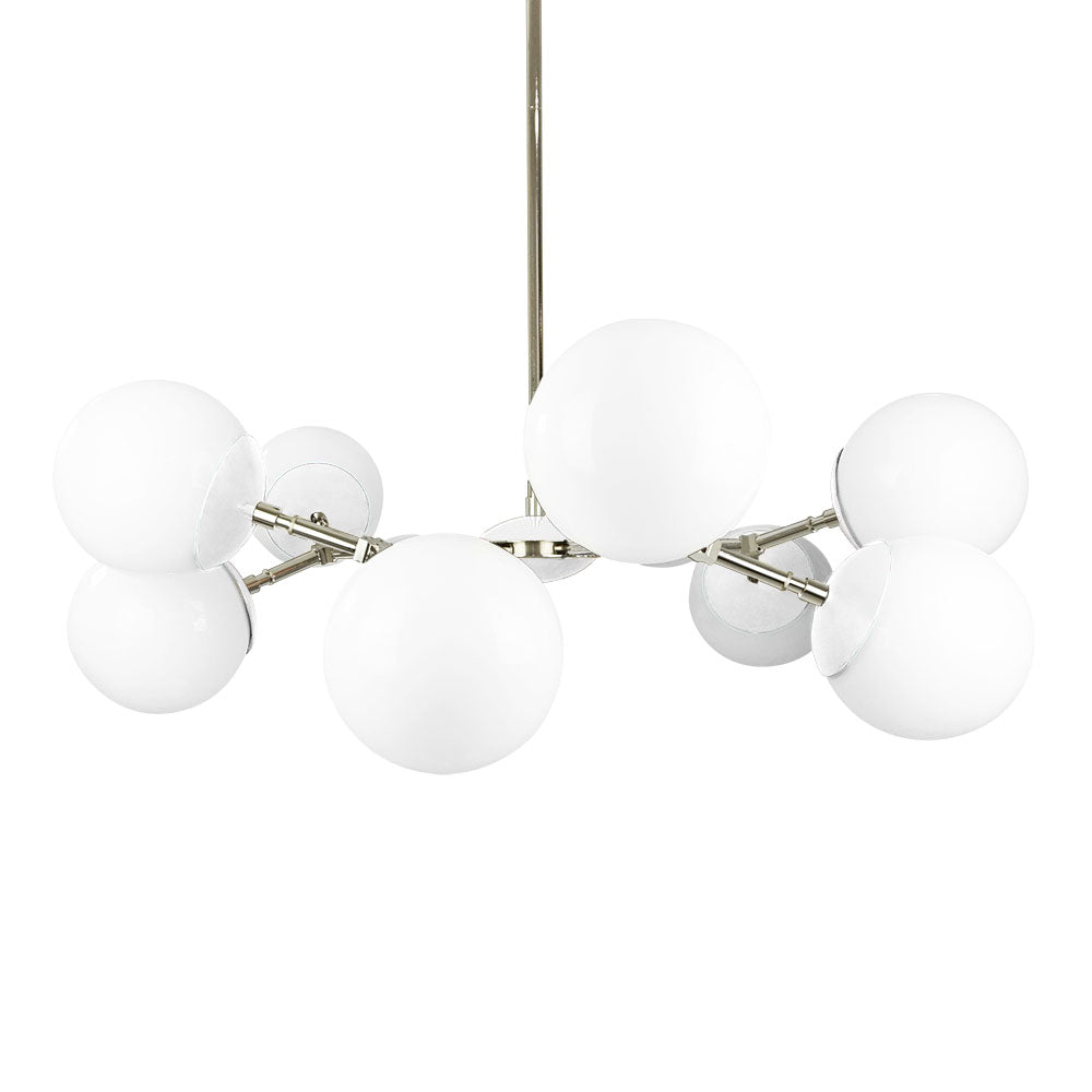 Nickel and white color Crown chandelier 32" Dutton Brown lighting