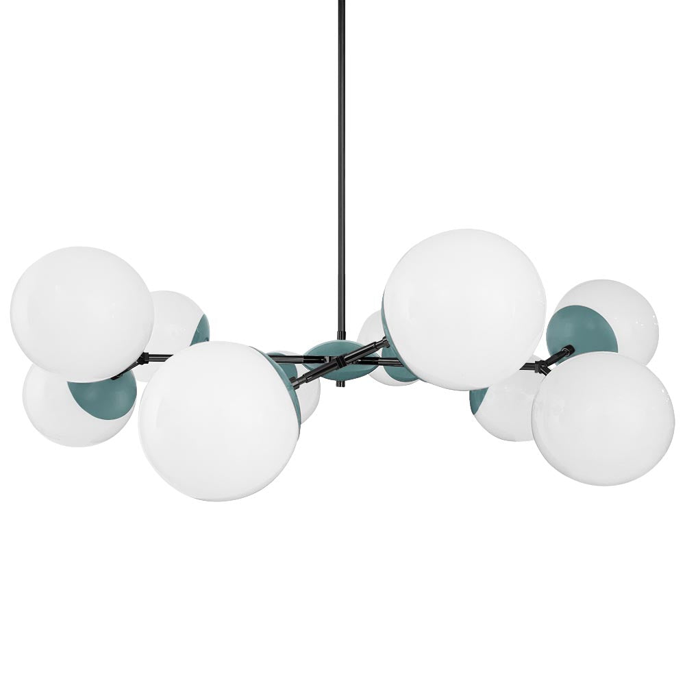 Black and lagoon color Crown chandelier 46" Dutton Brown lighting