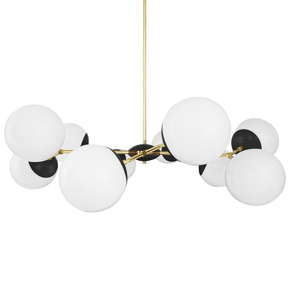 Brass and black color Crown chandelier 46" Dutton Brown lighting