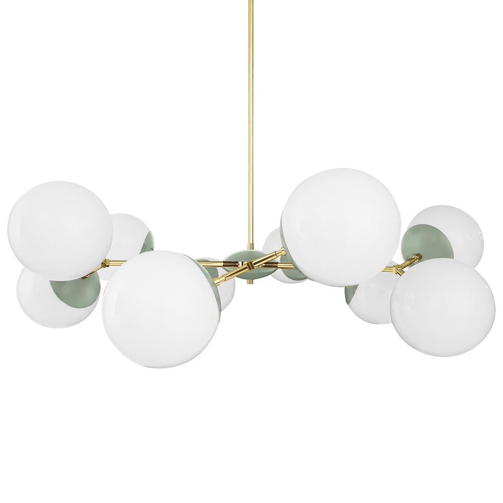 Brass and spa color Crown chandelier 46" Dutton Brown lighting