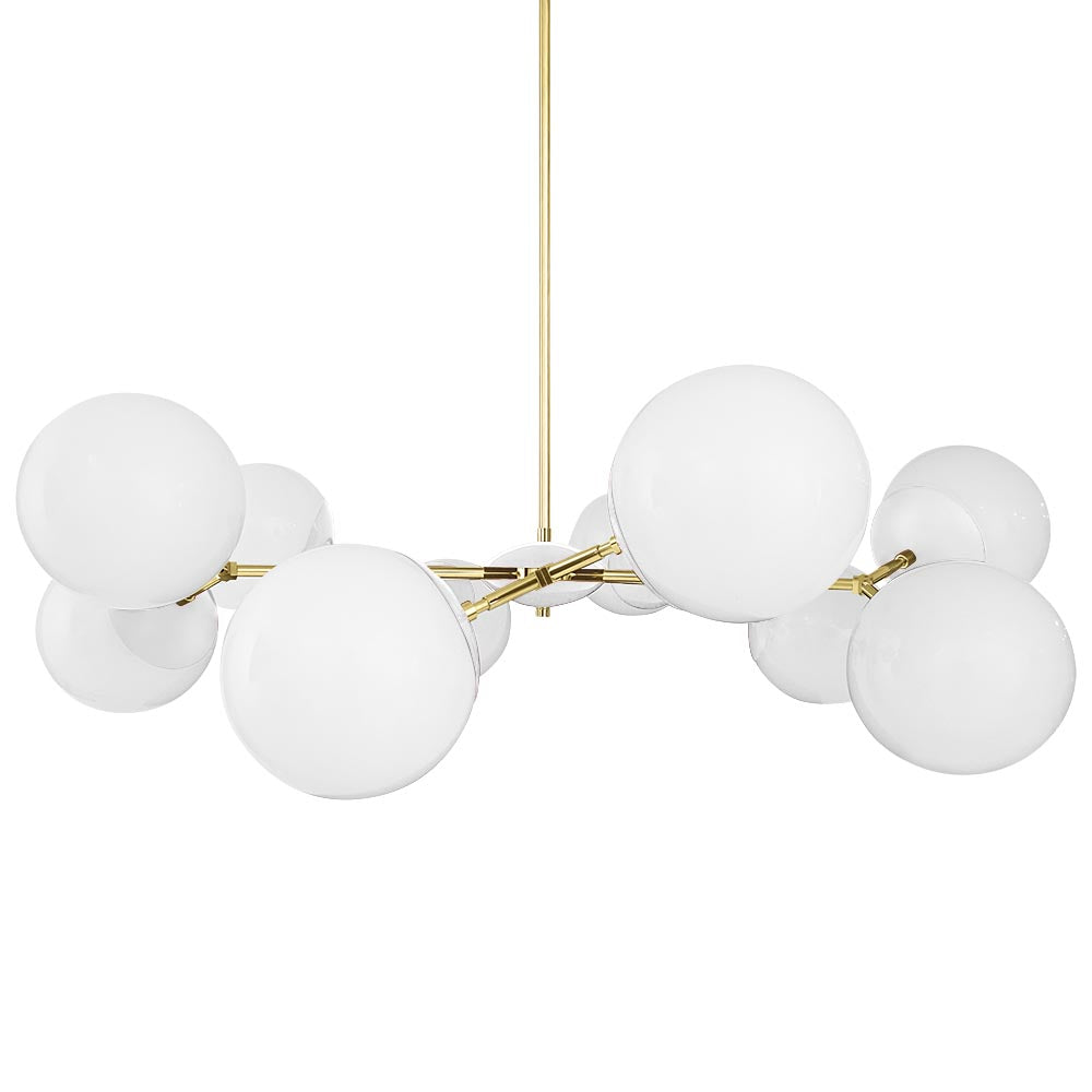 Brass and white color Crown chandelier 46" Dutton Brown lighting