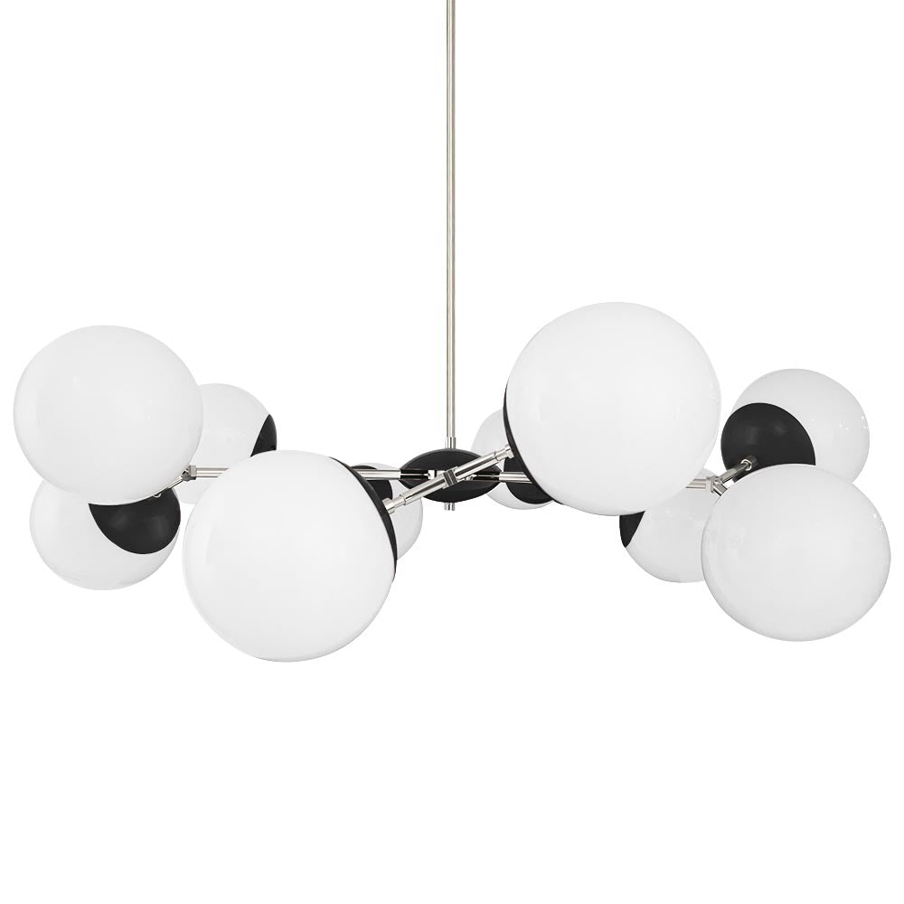 Nickel and black color Crown chandelier 46" Dutton Brown lighting