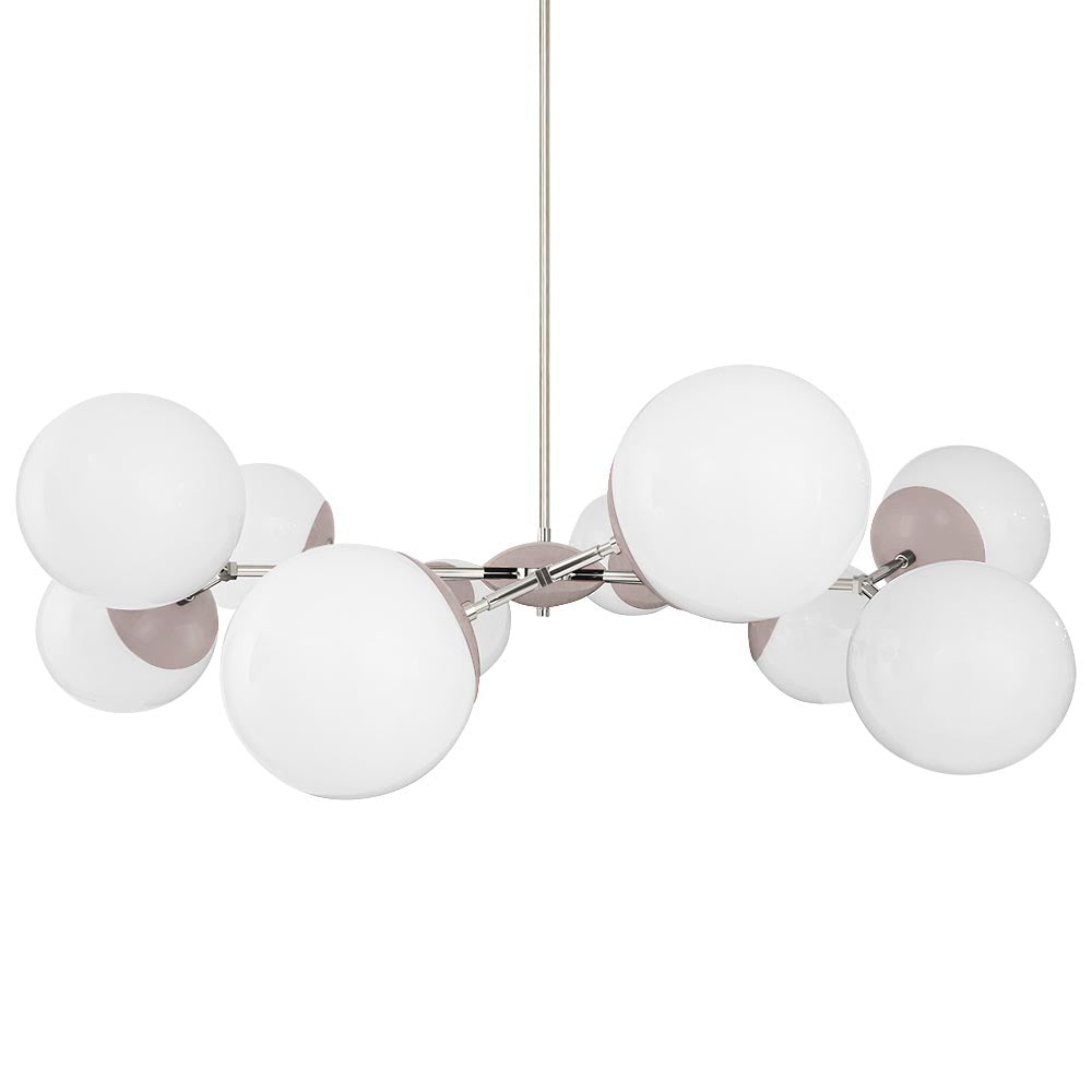 Nickel and barely color Crown chandelier 46" Dutton Brown lighting