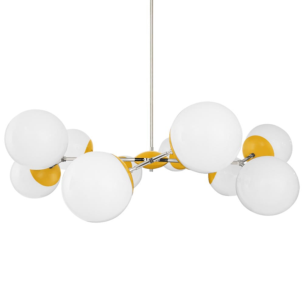 Nickel and ochre color Crown chandelier 46" Dutton Brown lighting
