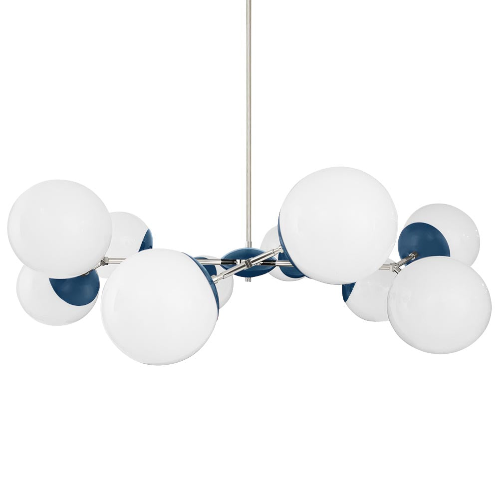 Nickel and slate blue color Crown chandelier 46" Dutton Brown lighting
