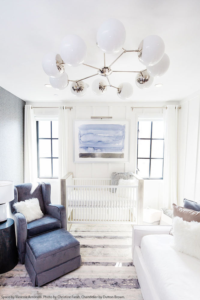 Nickel Crown flush mount 46" by Dutton Brown. Space by Vanessa Antonelli. Photo by Christine Farah. _hover