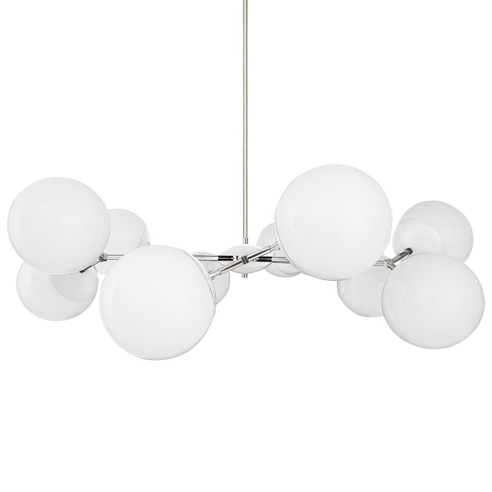 Nickel and white color Crown chandelier 46" Dutton Brown lighting