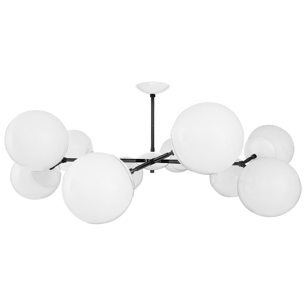 Black and white color Crown flush mount 46" Dutton Brown lighting