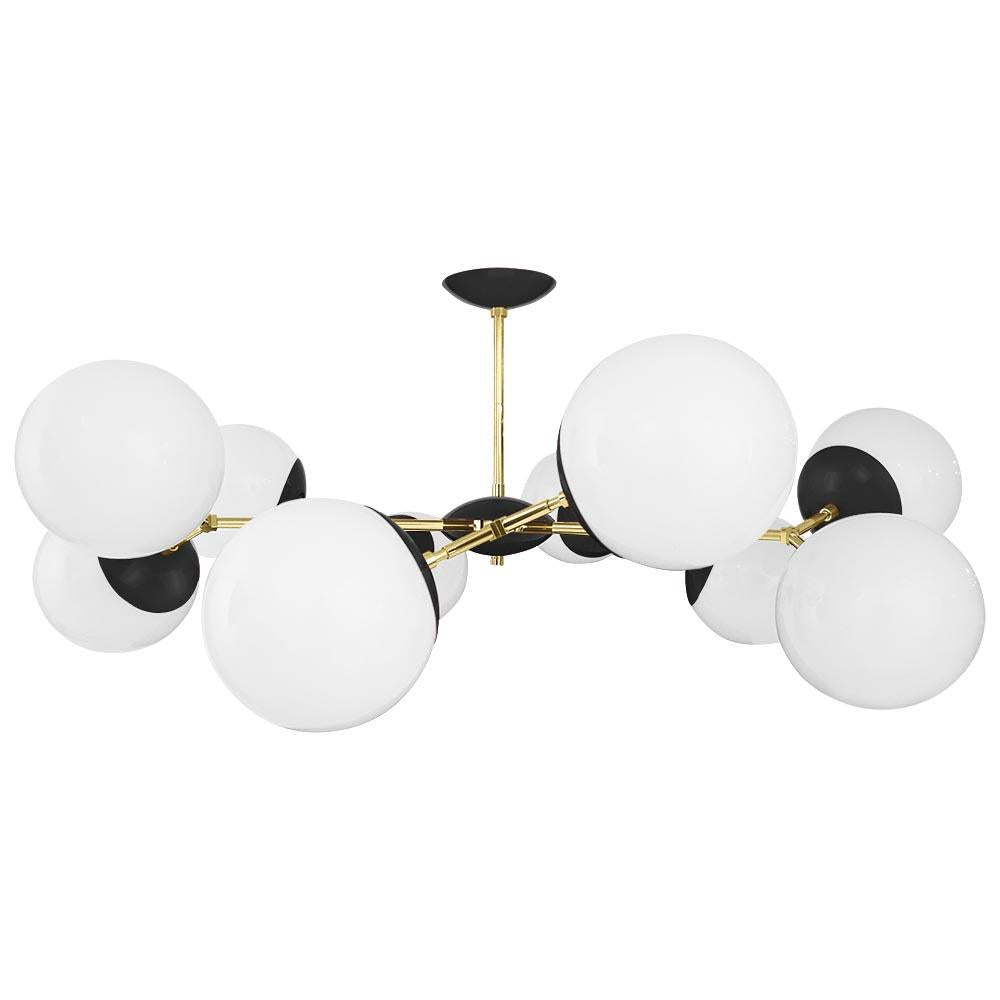Brass and black color Crown flush mount 46" Dutton Brown lighting
