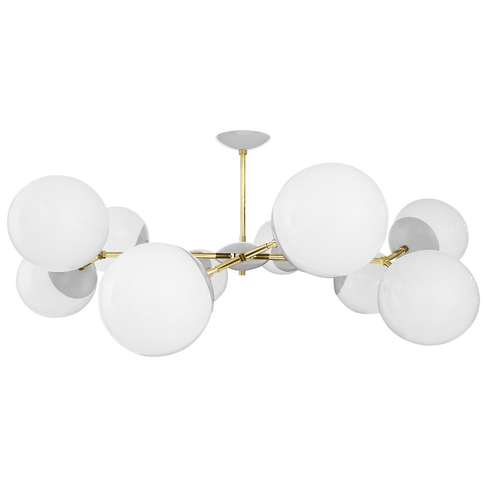 Brass and chalk color Crown flush mount 46" Dutton Brown lighting
