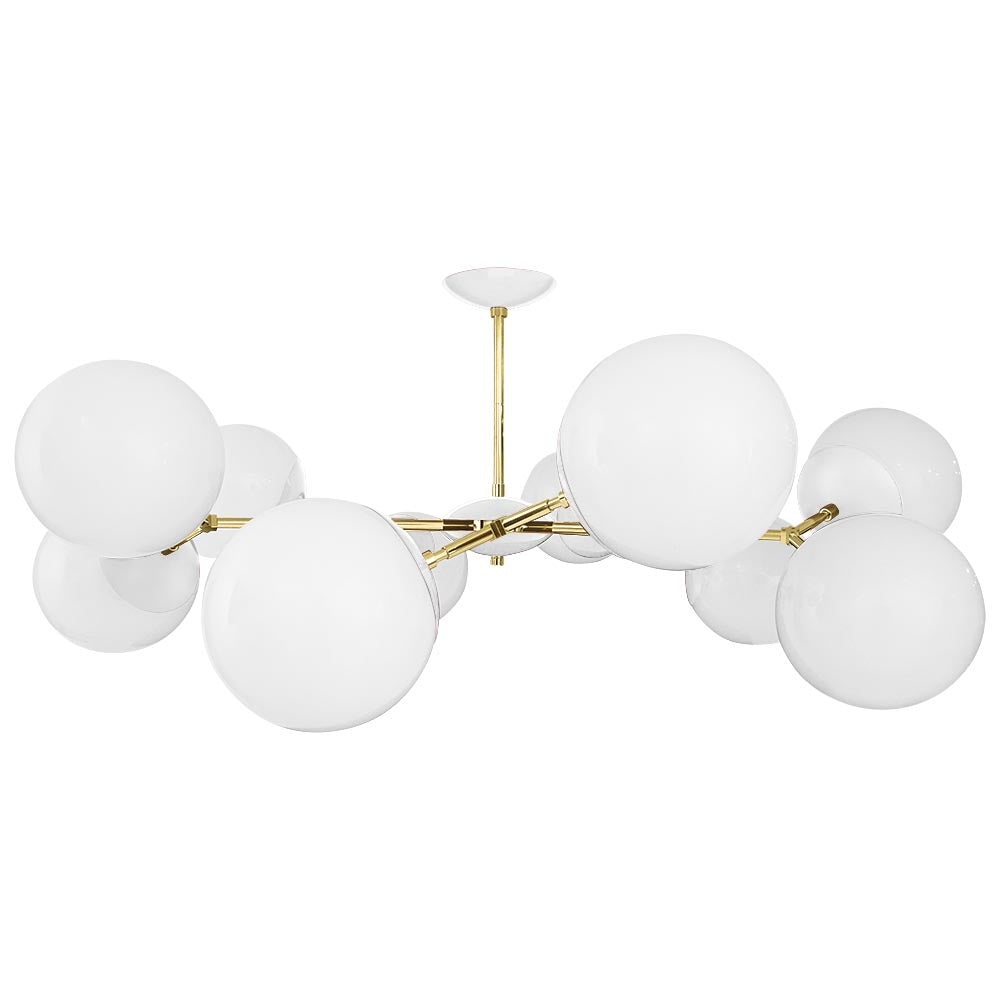 Brass and white color Crown flush mount 46" Dutton Brown lighting