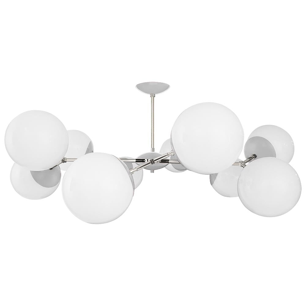 Nickel and chalk color Crown flush mount 46" Dutton Brown lighting