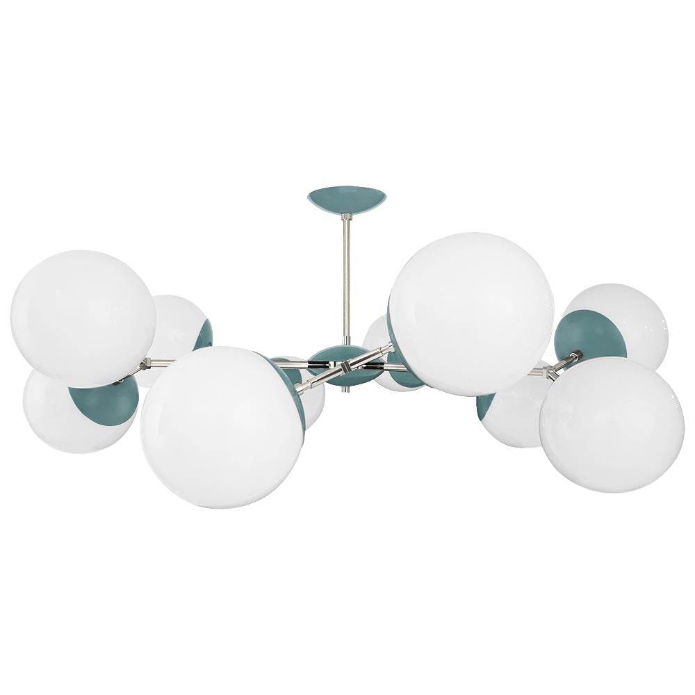 Nickel and python green color Crown flush mount 46" Dutton Brown lighting