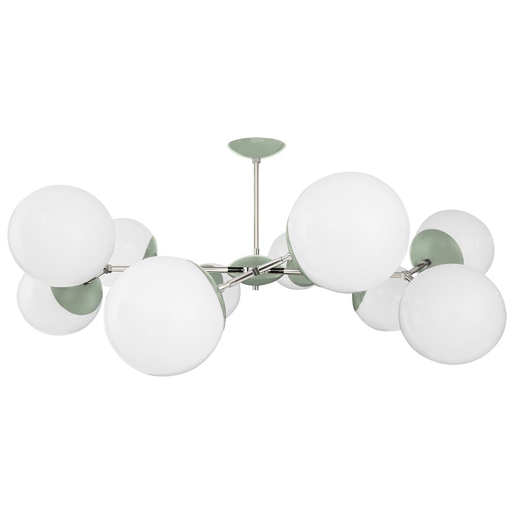 Nickel and spa color Crown flush mount 46" Dutton Brown lighting