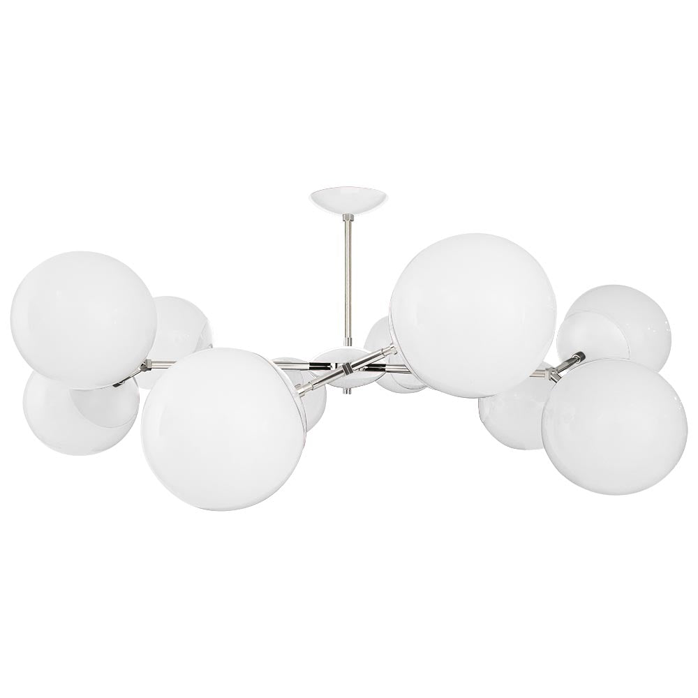 Nickel and white color Crown flush mount 46" Dutton Brown lighting
