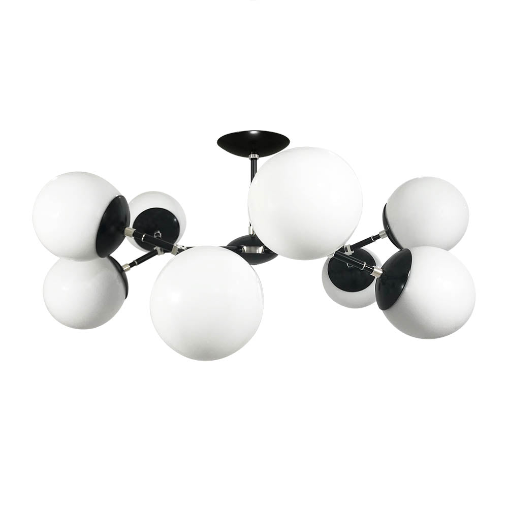 Black and nickel Crown flush mount 32" Dutton Brown lighting