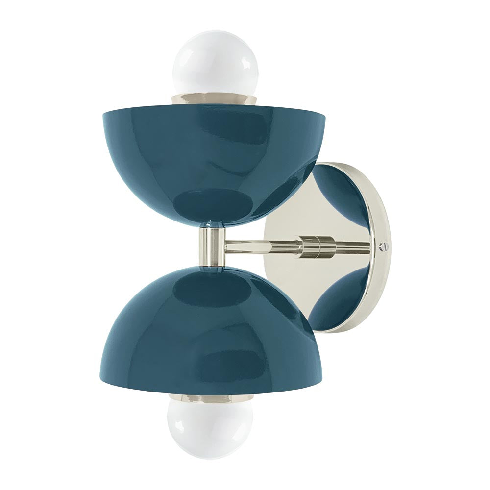 Nickel and slate blue color Amigo sconce Dutton Brown lighting