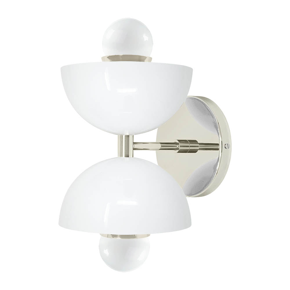 Nickel and white color Amigo sconce Dutton Brown lighting
