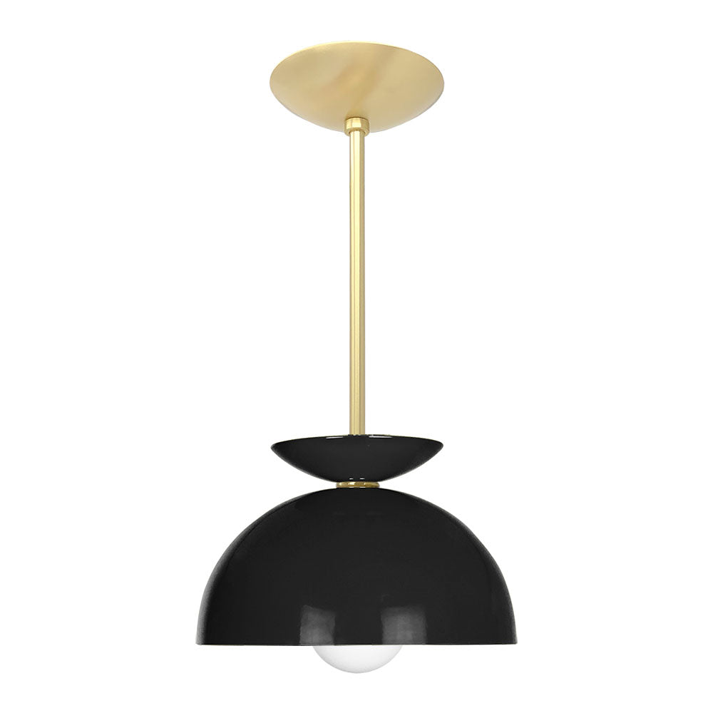 Brass and black color Echo pendant 10" Dutton Brown lighting