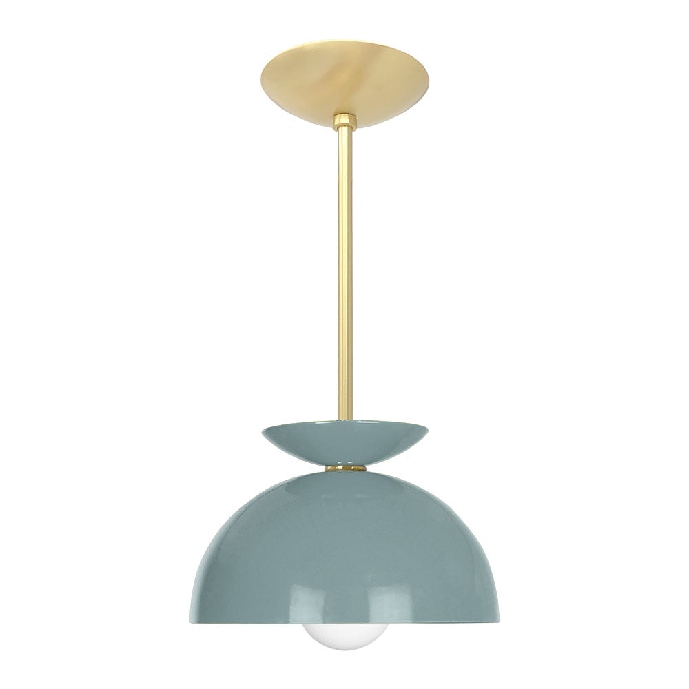 Brass and lagoon color Echo pendant 10" Dutton Brown lighting