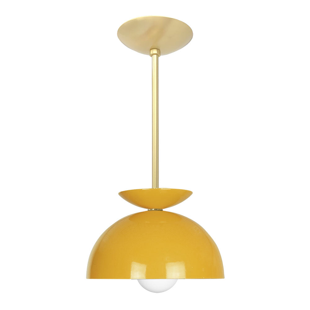 Brass and ochre color Echo pendant 10" Dutton Brown lighting