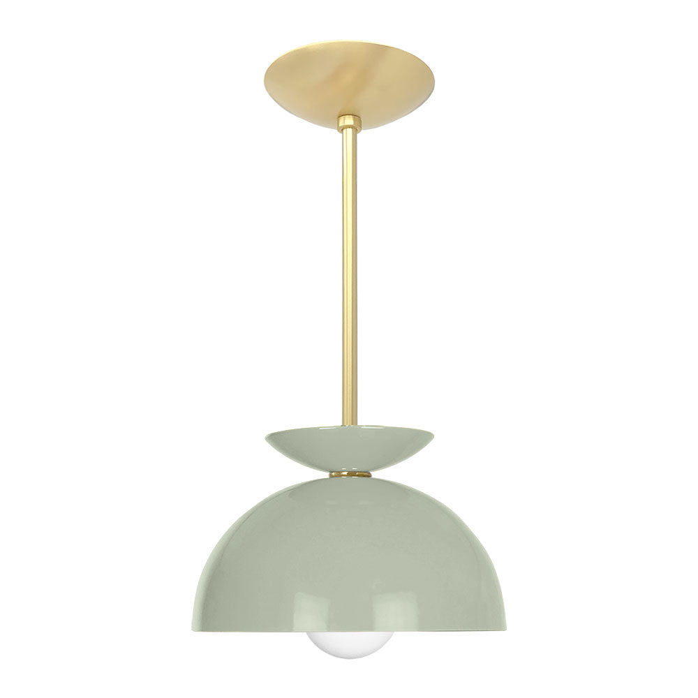 Brass and spa color Echo pendant 10" Dutton Brown lighting