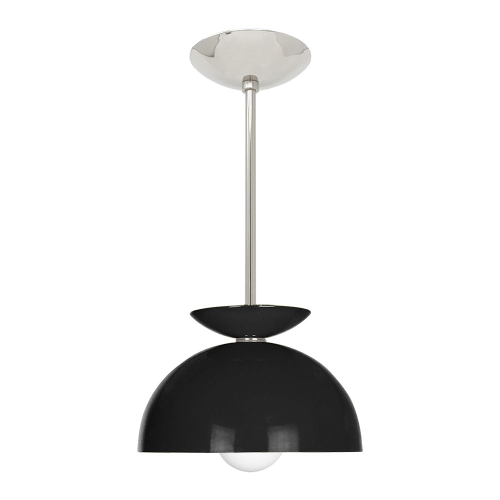 Nickel and black color Echo pendant 10" Dutton Brown lighting