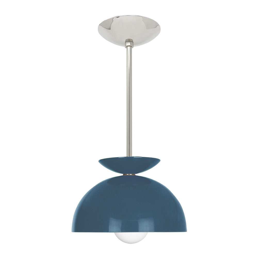 Nickel and slate blue color Echo pendant 10" Dutton Brown lighting