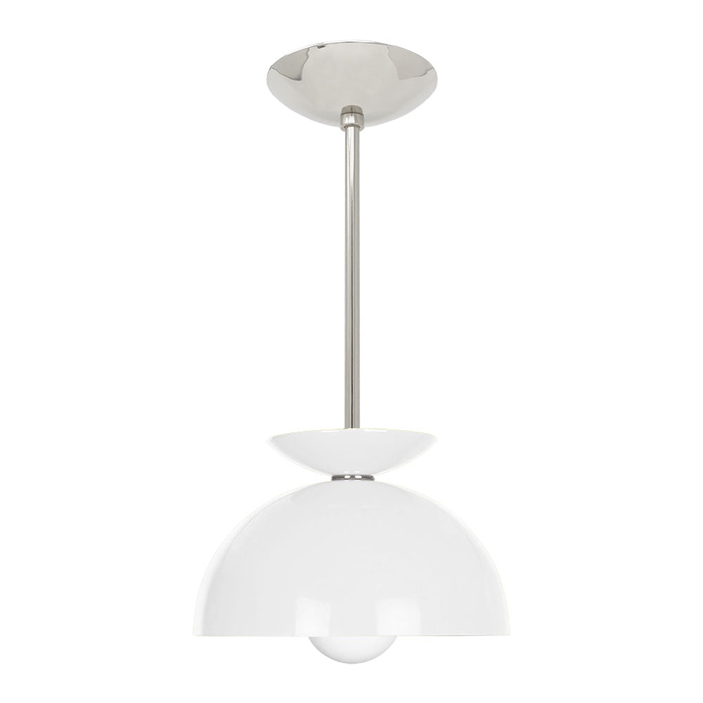 Nickel and white color Echo pendant 10" Dutton Brown lighting
