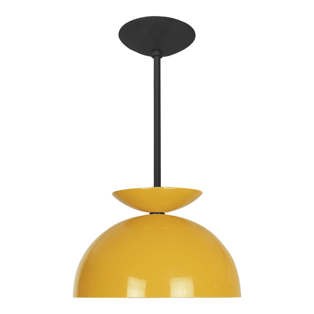 Black and ochre color Echo pendant 12" Dutton Brown lighting