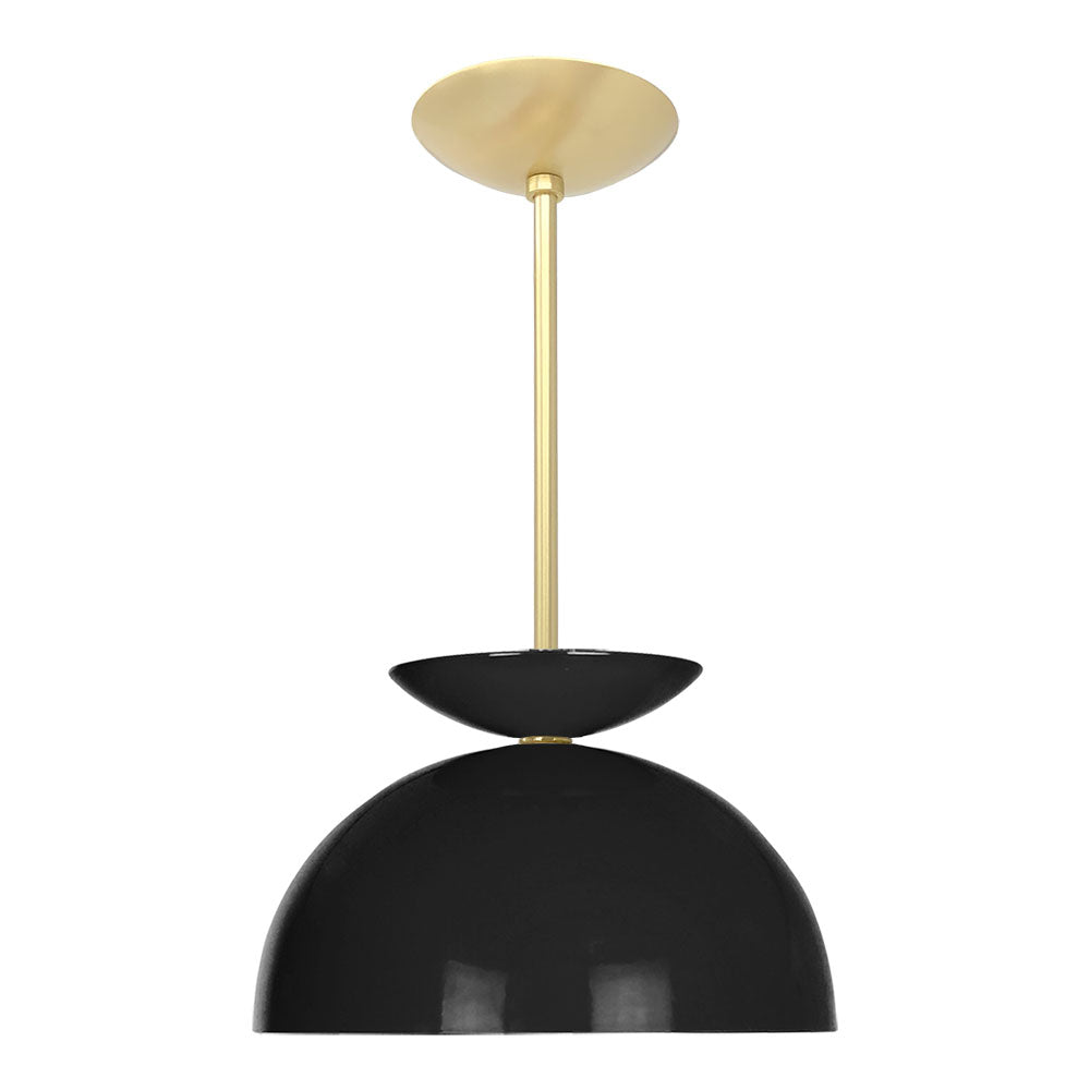 Brass and black color Echo pendant 12" Dutton Brown lighting