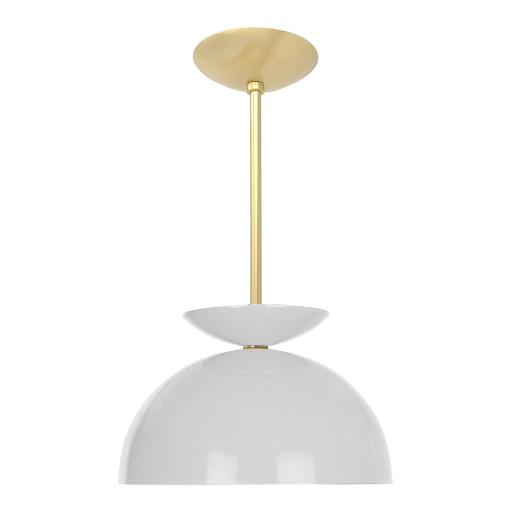 Brass and chalk color Echo pendant 12" Dutton Brown lighting