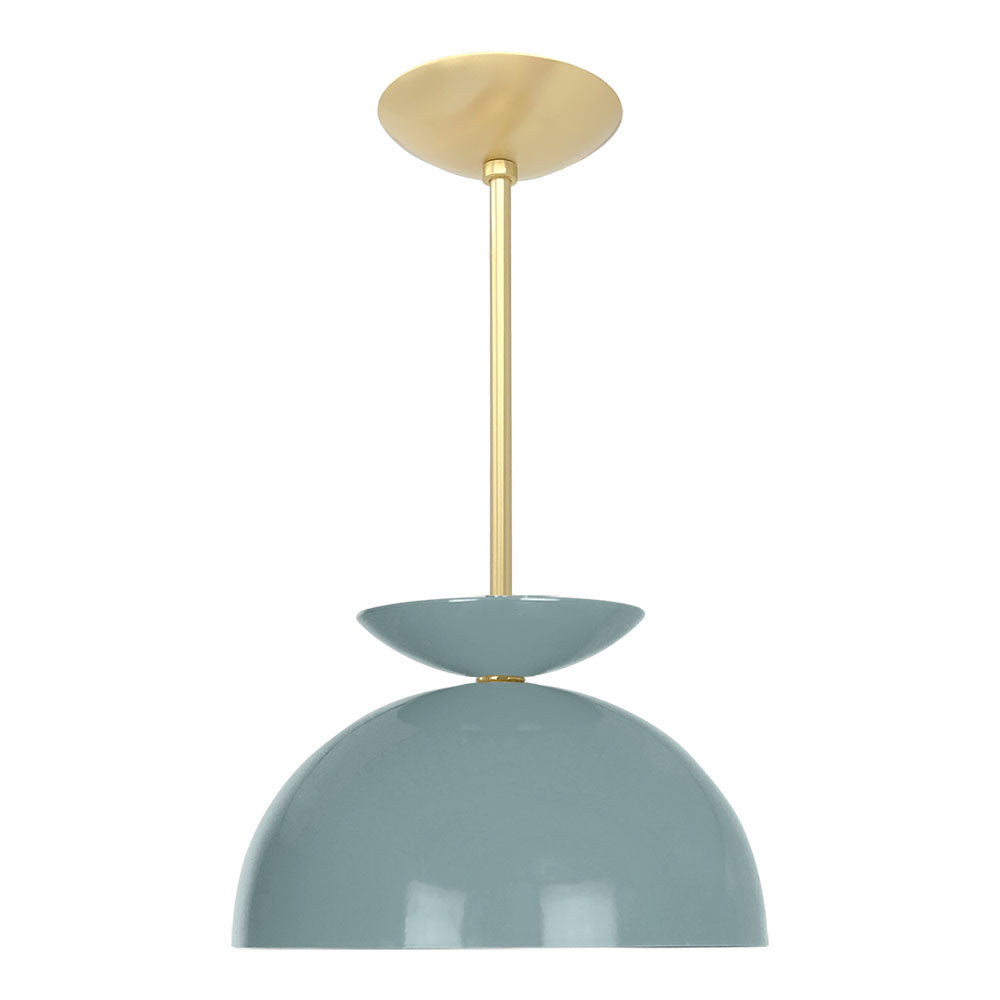 Brass and lagoon color Echo pendant 12" Dutton Brown lighting