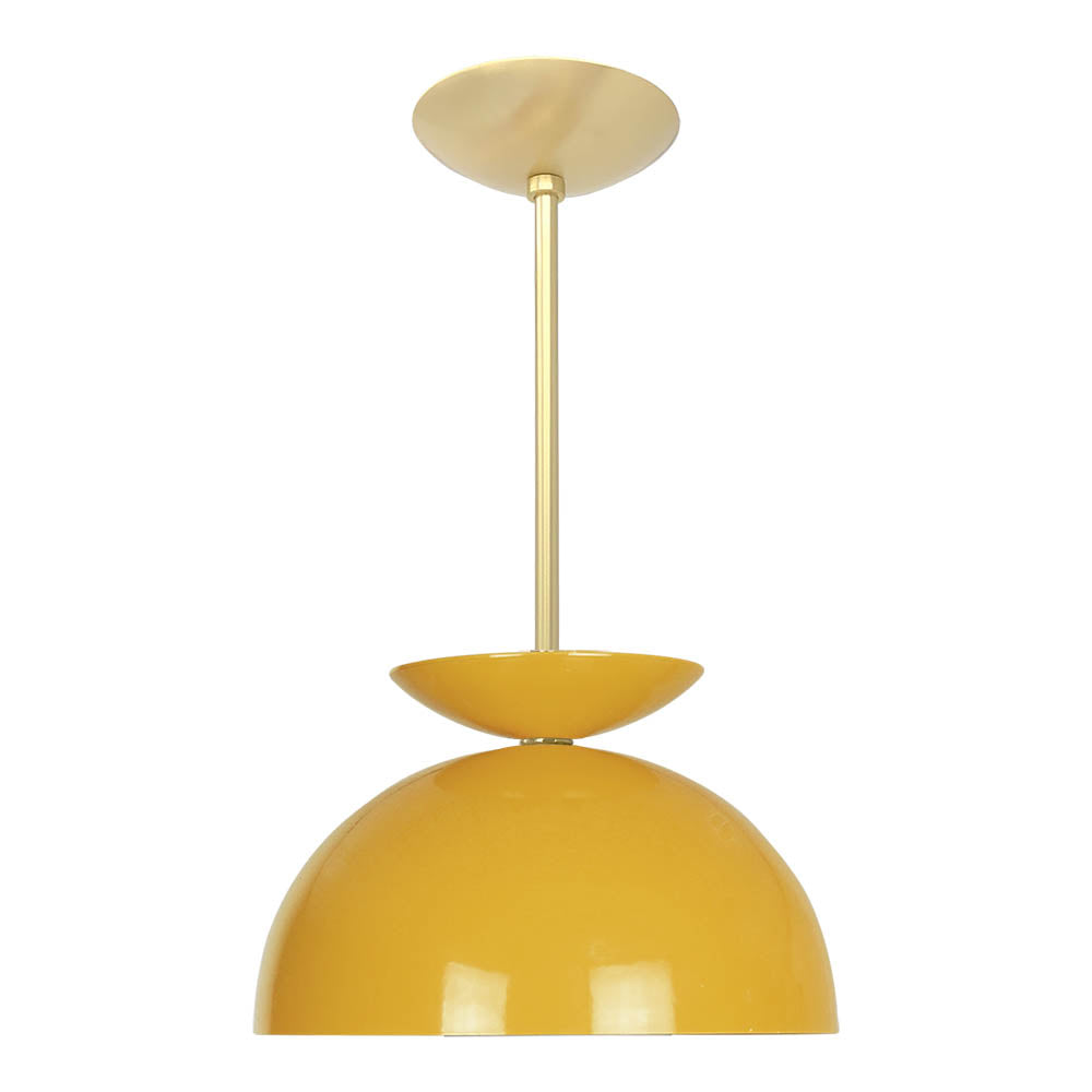 Brass and ochre color Echo pendant 12" Dutton Brown lighting