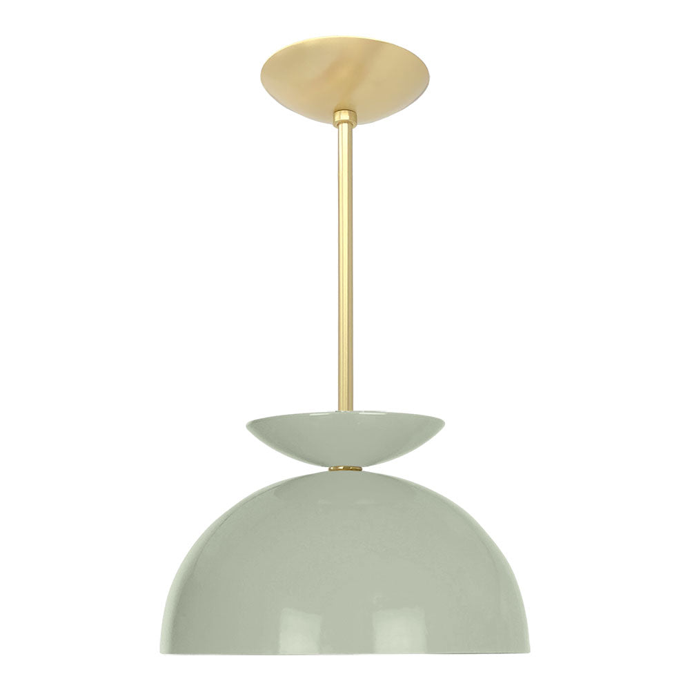 Brass and spa color Echo pendant 12" Dutton Brown lighting