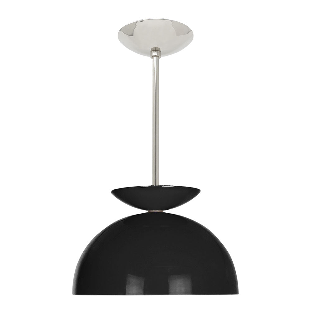 Nickel and black color Echo pendant 12" Dutton Brown lighting