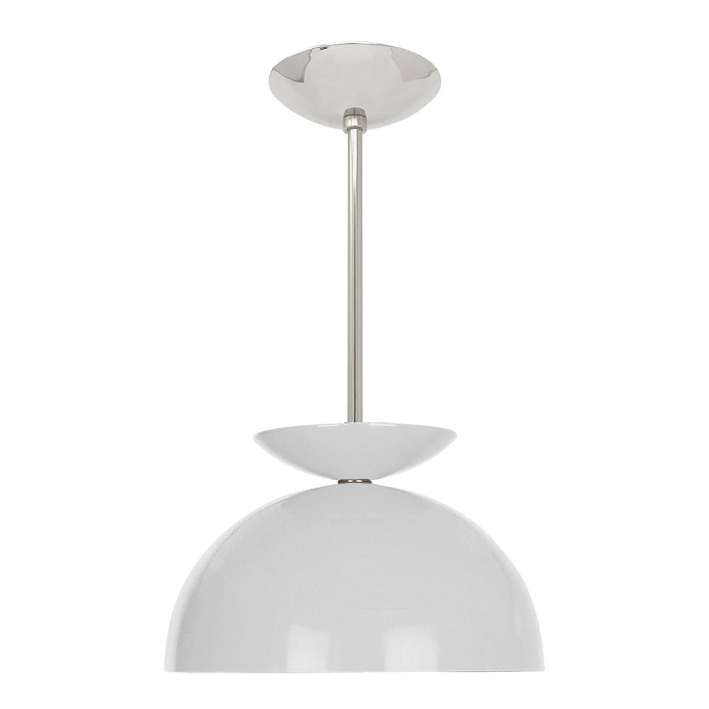 Nickel and chalk color Echo pendant 12" Dutton Brown lighting