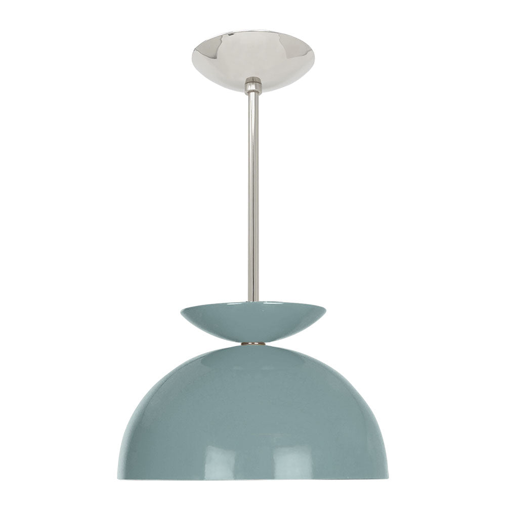 Nickel and lagoon color Echo pendant 12" Dutton Brown lighting
