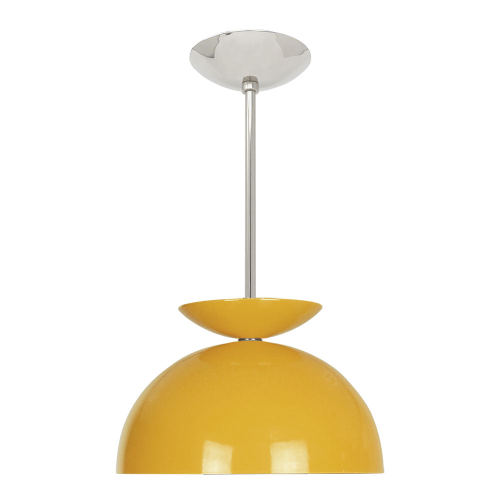 Nickel and ochre color Echo pendant 12" Dutton Brown lighting