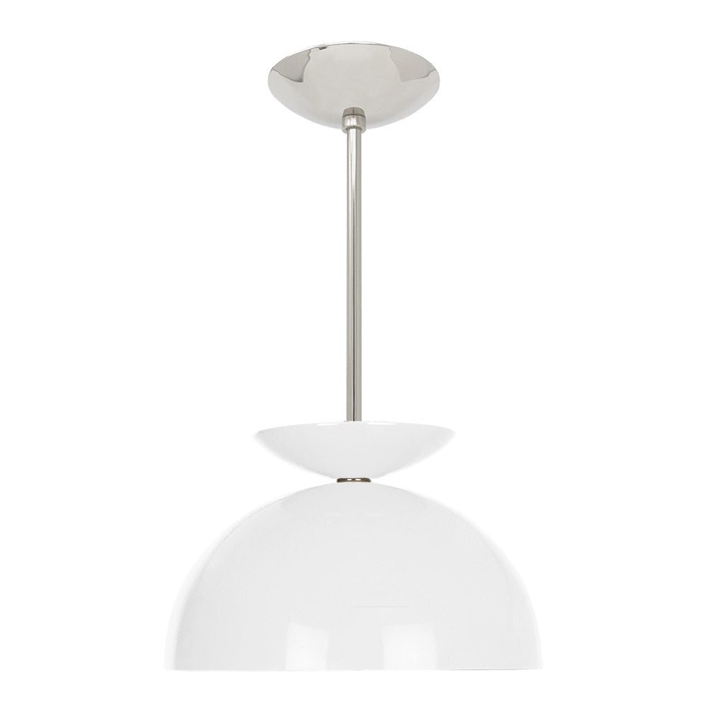 Nickel and white color Echo pendant 12" Dutton Brown lighting