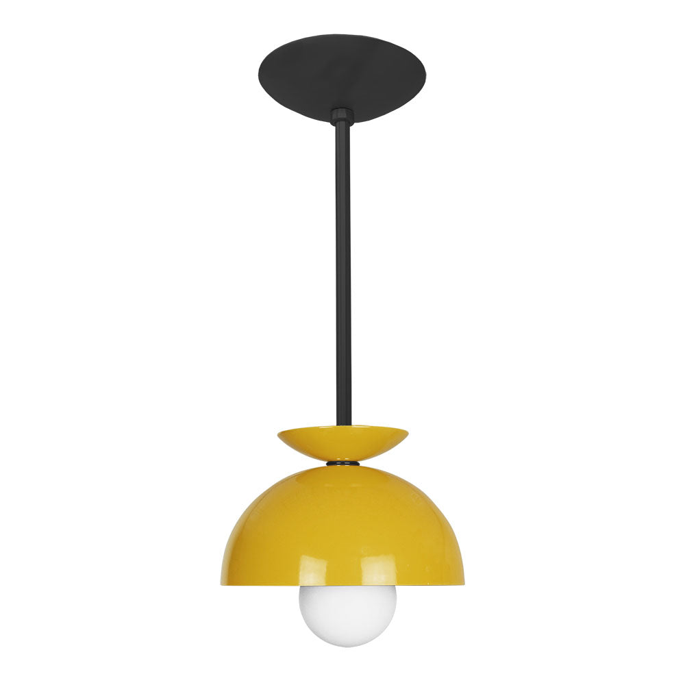 Black and ochre color Echo pendant 8" Dutton Brown lighting