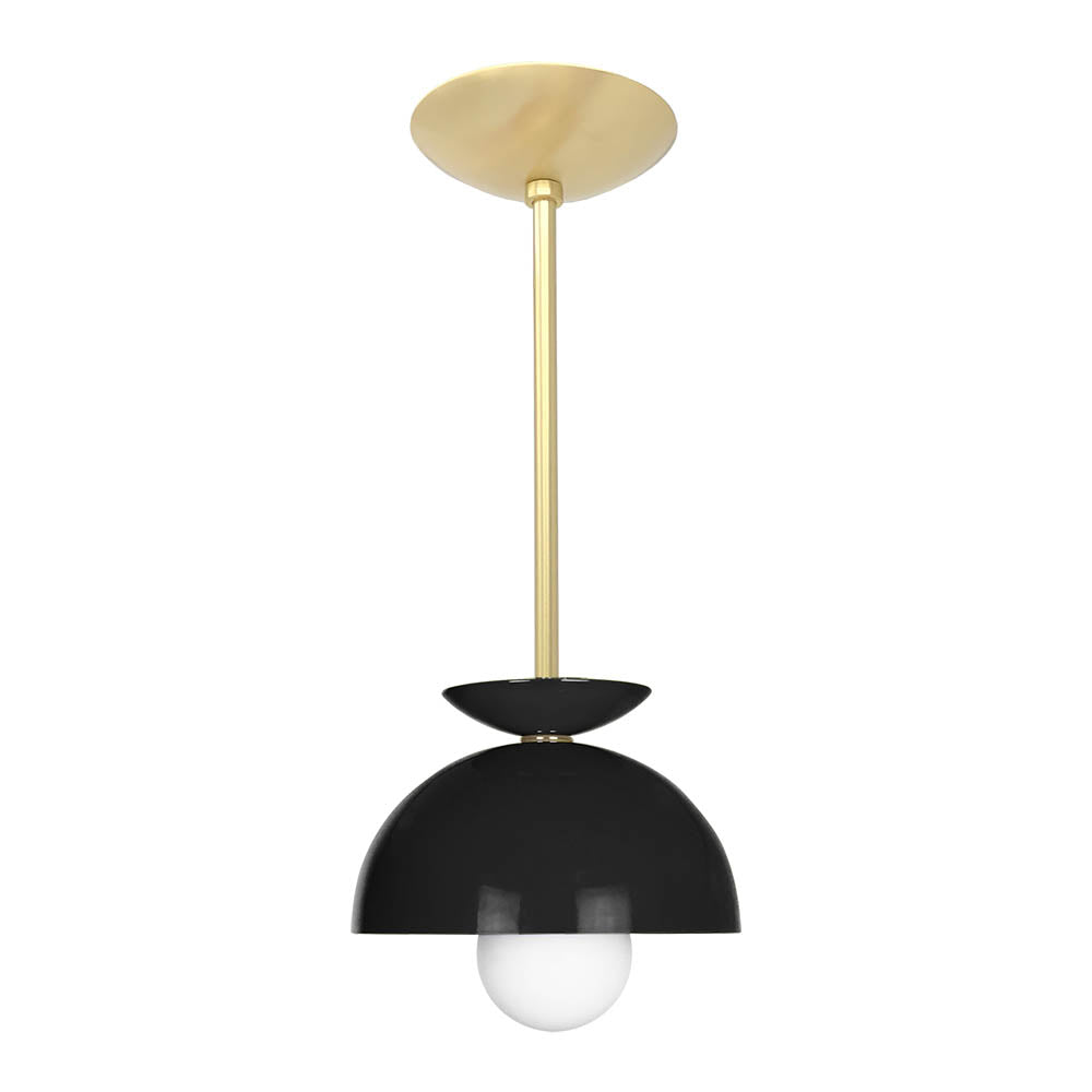 Brass and black color Echo pendant 8" Dutton Brown lighting