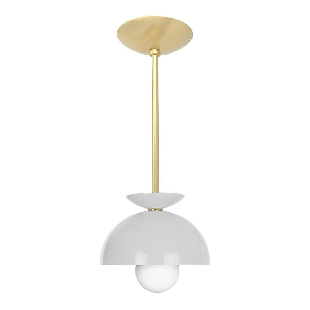 Brass and chalk color Echo pendant 8" Dutton Brown lighting