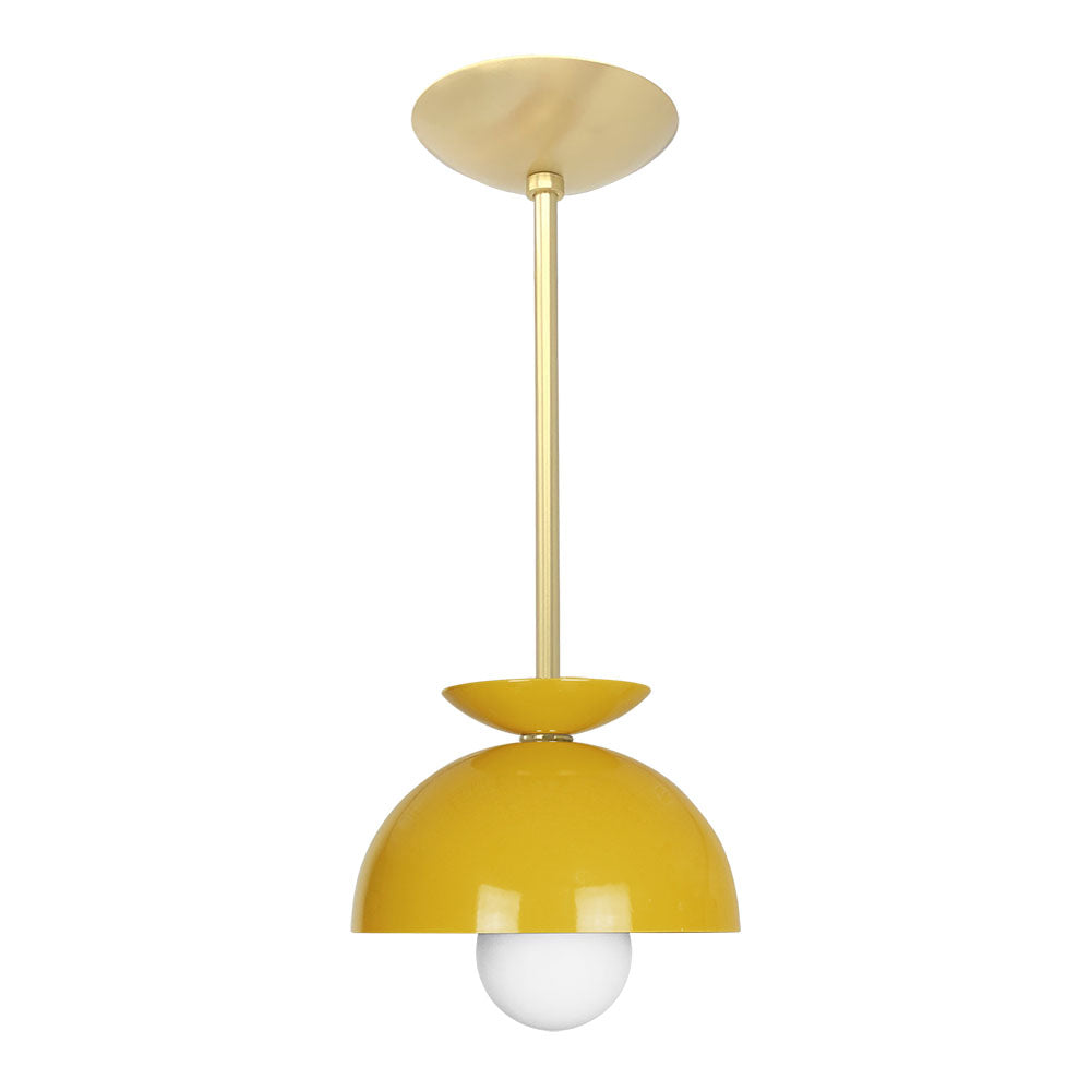 Brass and ochre color Echo pendant 8" Dutton Brown lighting