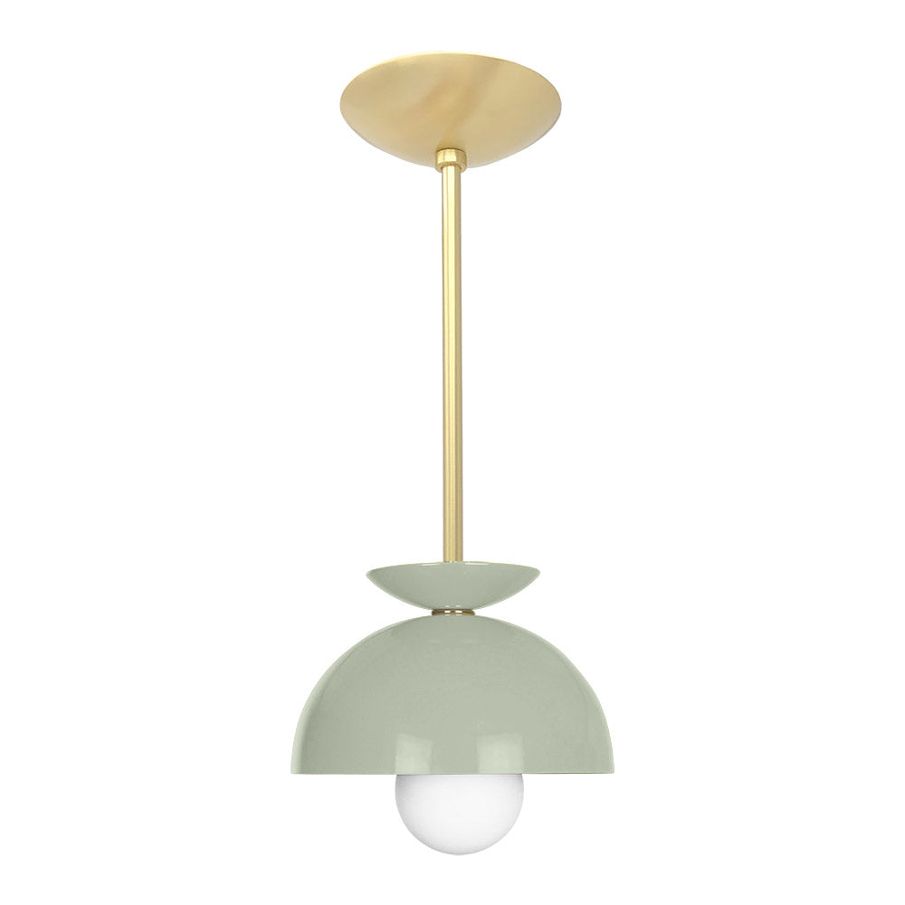 Brass and spa color Echo pendant 8" Dutton Brown lighting