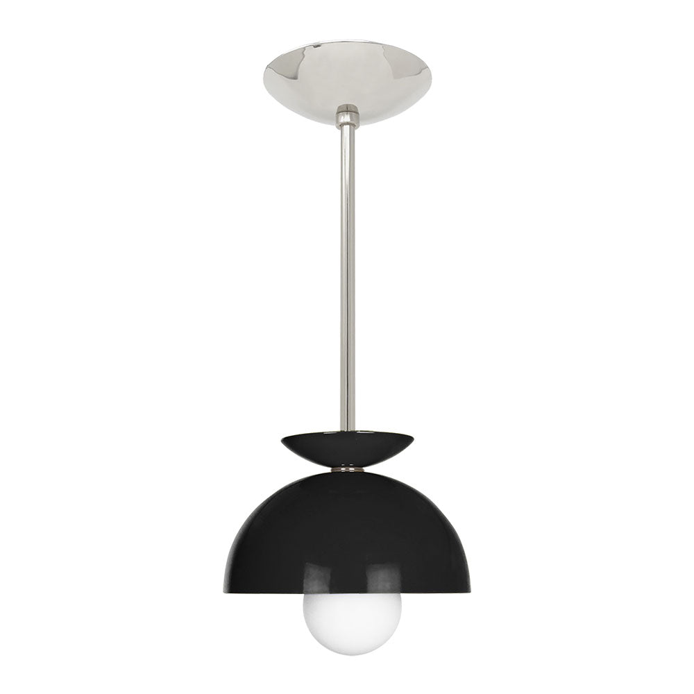 Nickel and black color Echo pendant 8" Dutton Brown lighting
