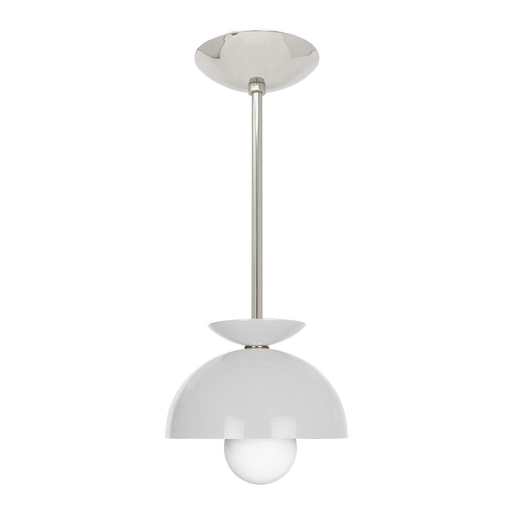 Nickel and chalk color Echo pendant 8" Dutton Brown lighting