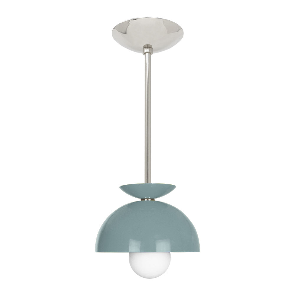 Nickel and lagoon color Echo pendant 8" Dutton Brown lighting