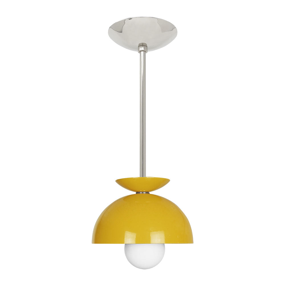 Nickel and ochre color Echo pendant 8" Dutton Brown lighting