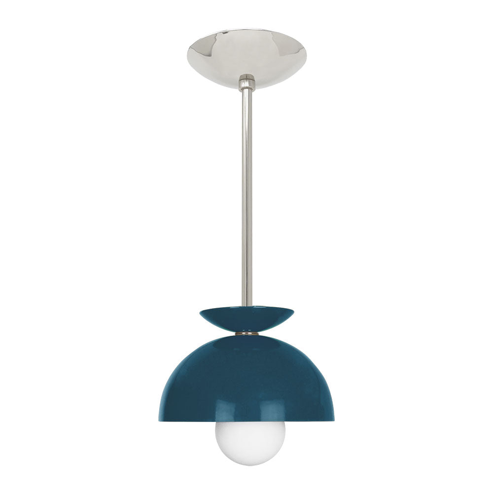 Nickel and slate blue color Echo pendant 8" Dutton Brown lighting